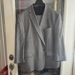 Linea Umo Suit Two Piece 50S Sleeve 30 Pants 48 X 28 Lt Gray Window Pane